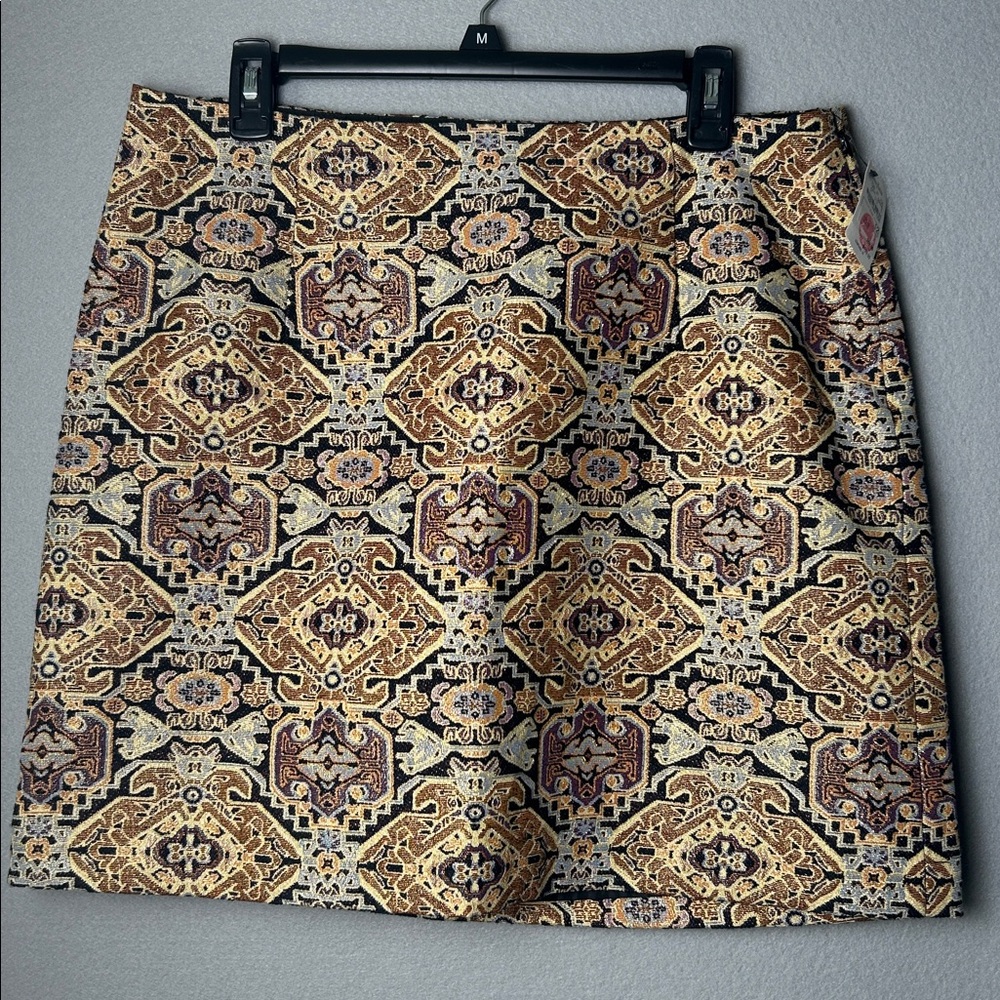 Laundry by Shelli Segal Tapestry Brocade Metallic skirt Old Money Boho Sz 12‎